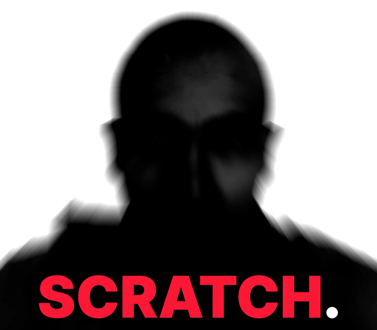 Scratch Radio: a blurred silhouette above the word Scratch in red